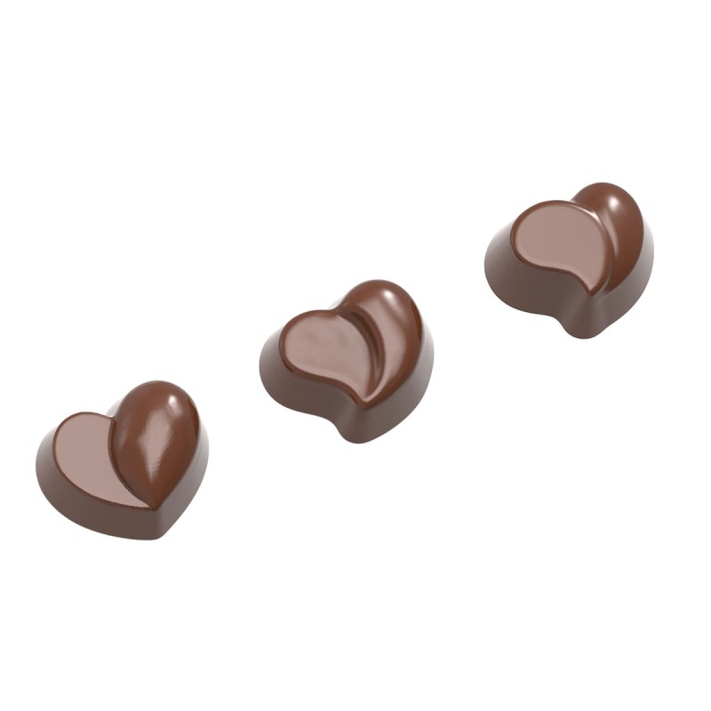 1576 CW Поликарбонатная форма для шоколада Heart modern 3 фигуры 