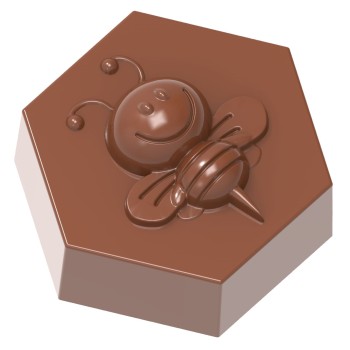 1858 CW Поликарбонатная форма для шоколада Bee on hexagon