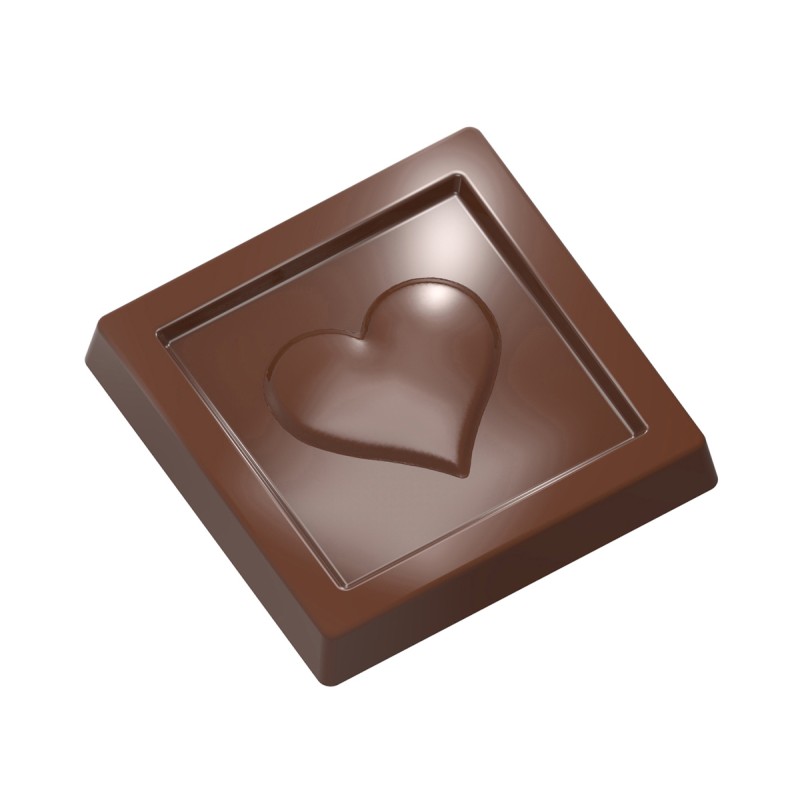 1959 CW Поликарбонатная форма для шоколада Caraque heart